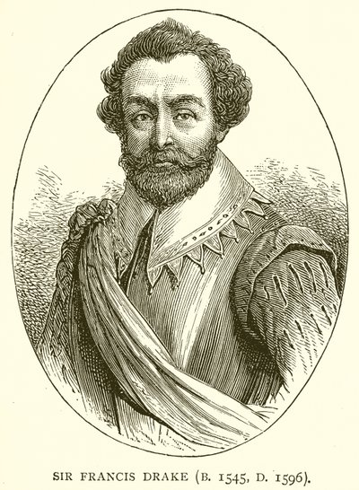 Sir Francis Drake (ur. 1545, ur. 1596) autorstwa English School