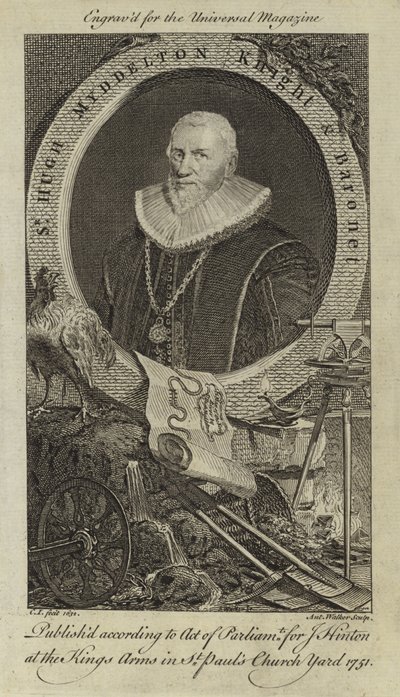 Sir Hugh Myddelton, rycerz i baronet autorstwa English School