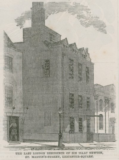 Sir Isaac Newtons House, St Martins Street, Leicester Square Londyn autorstwa English School