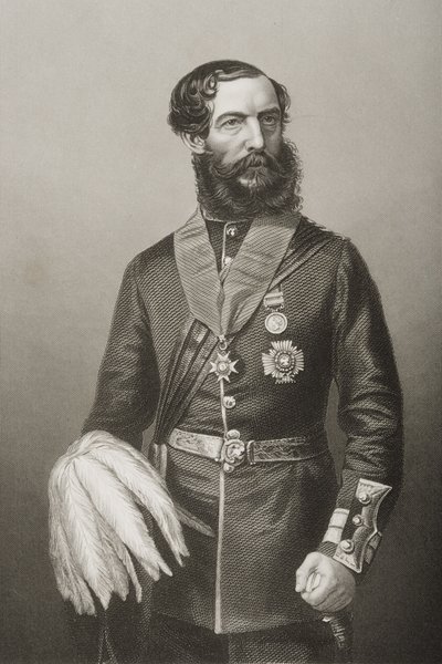 Sir John Eardley Wilmot Inglis (1814-62) (lito) autorstwa English School