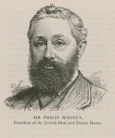 Sir Philip Magnus, Prezes Żydowskiego Domu Głuchoniemych i Głuchoniemych autorstwa English School