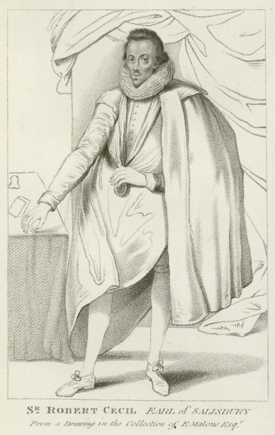 Sir Robert Cecil, hrabia Salisbury (grafika) autorstwa English School