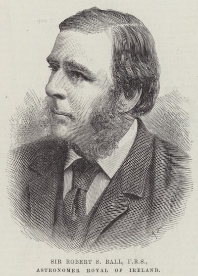 Sir Robert S Ball, FRS, Królewski Astronom Irlandii (grafika) autorstwa English School