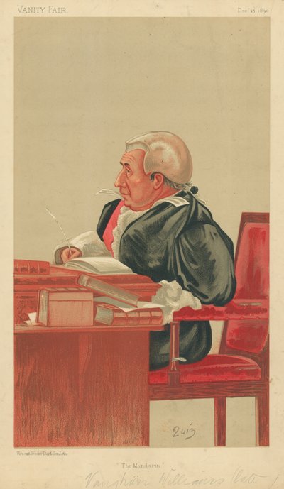 Sir Roland Vaughan Williams, Mandaryn, 13 grudnia 1890, komiks Vanity Fair autorstwa English School
