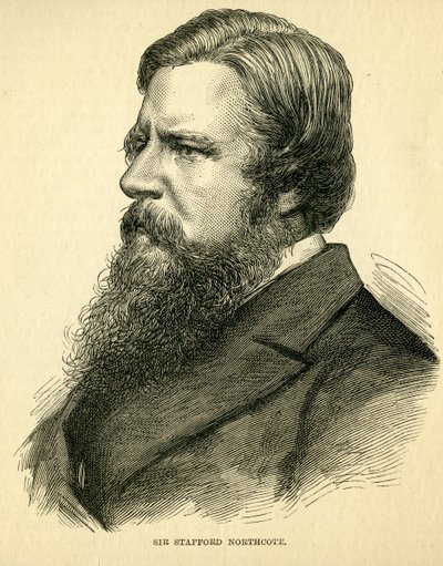 Sir Stafford Northcote, 1. hrabia Iddesleigh (1818-87) autorstwa English School