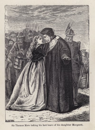 Sir Thomas More po raz ostatni rozstaje się ze swoją córką Margaret Roper (rycina) autorstwa English School