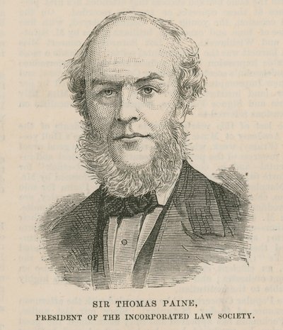 Sir Thomas Paine, prezes Incorporated Law Society autorstwa English School