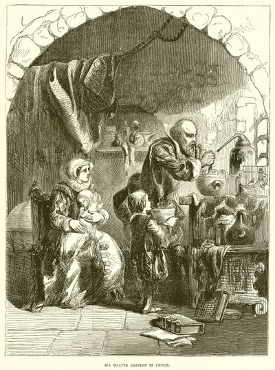 Sir Walter Raleigh w więzieniu autorstwa English School