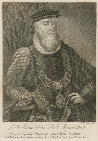Sir Wolstan Dixie, burmistrz Londynu, 1586 autorstwa English School