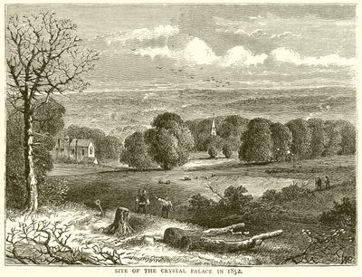 Miejsce Kryształowego Pałacu w 1852 r. autorstwa English School