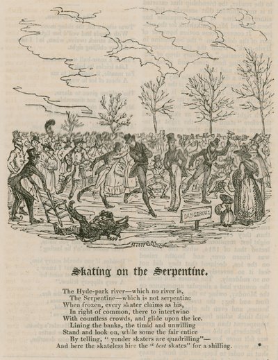 Łyżwiarstwo na Serpentine, Hyde Park, Londyn autorstwa English School