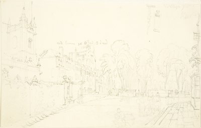 Szkic do College Green (ołówek na papierze) autorstwa English School