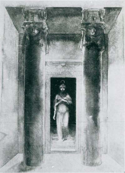 Szkic Moiny Mathers (1865-1928) w roli arcykapłanki Anari, pracującej w obrzędach Izydy, Paryż, 1899 autorstwa English School