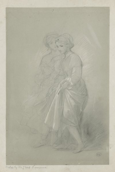Skizze von zwei Mädchen von Sir Thomas Lawrence von English School