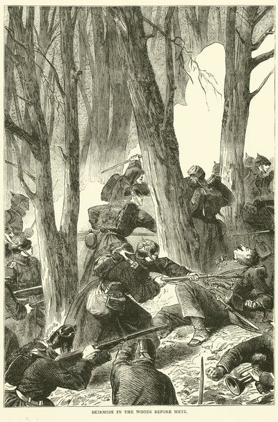 Potyczka w lesie przed Metz, wrzesień 1870 autorstwa English School