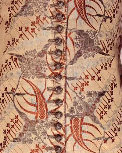 Kamizelka z rękawami, ok. 1705-15 (jedwab i brokat) autorstwa English School