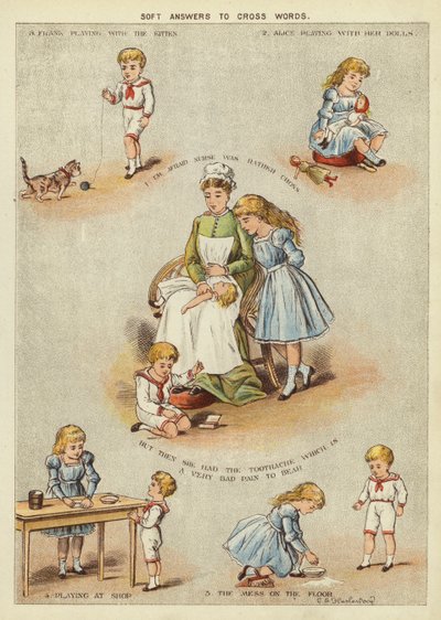 Miękkie odpowiedzi na krzyżyki (chromolitho) autorstwa English School