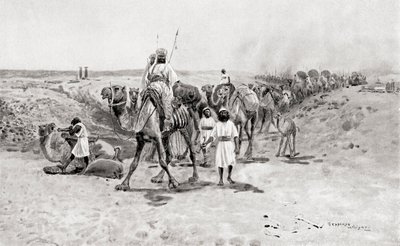 Salomon wysyła prezenty Hiramowi I, fenickiemu królowi Tyru, z Historii Narodów Hutchinsona, wyd. 1915 autorstwa English School