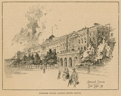 Somerset House, Londyn (nad rzeką) autorstwa English School