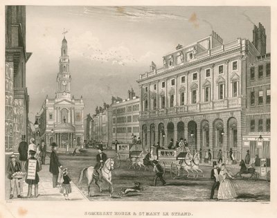 Somerset House i St Mary-le-Strand, The Strand, Londyn autorstwa English School