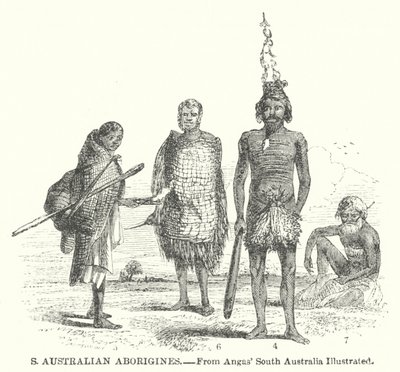 Aborygeni z Południowej Australii (rycina) autorstwa English School