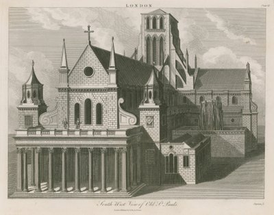 Południowo-zachodni widok na Old St Pauls autorstwa English School