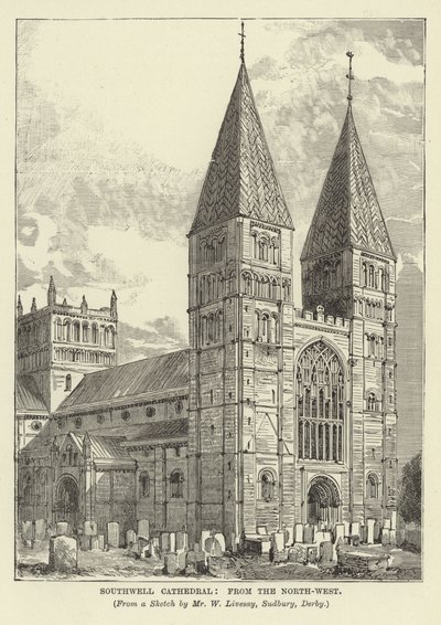 Katedra w Southwell, z północnego zachodu autorstwa English School