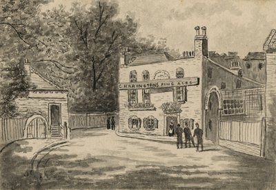Spaniards Inn, Hampstead, Londyn (wc na papierze) autorstwa English School