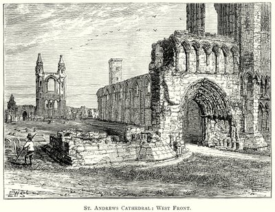 Katedra St Andrews: Front zachodni (grawerunek) autorstwa English School