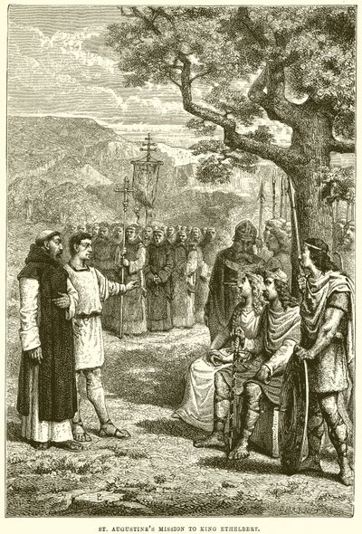 Misja św. Augustyna dla króla Ethelberta autorstwa English School