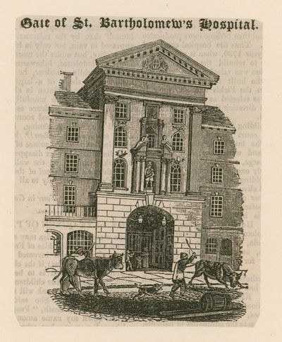 Szpital św Bartłomieja w Smithfield. autorstwa English School
