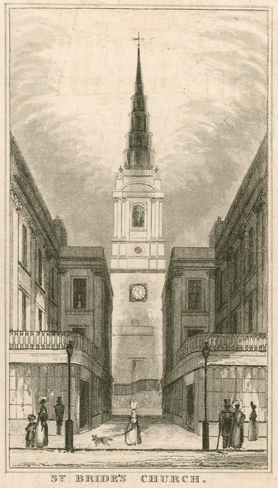 Kościół St Brides, Fleet Street, Londyn autorstwa English School