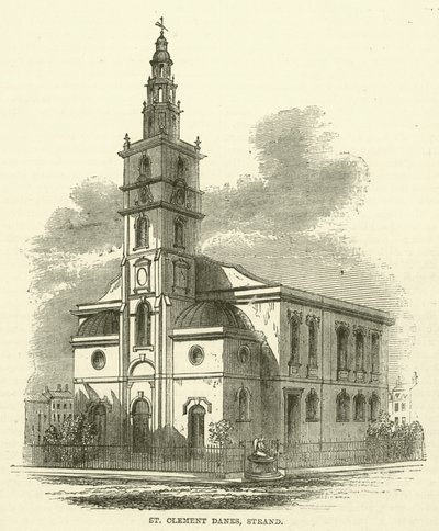 St Clement Danes, Strand (grawerunek) autorstwa English School