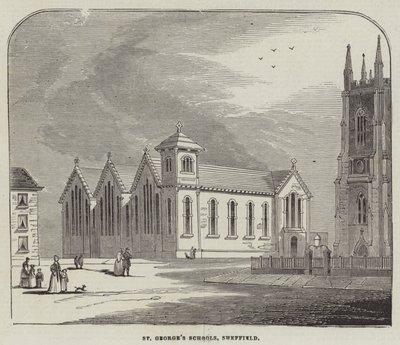 Szkoły św. Jerzego, Sheffield (grawerowanie) autorstwa English School