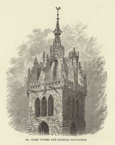 Wieża i wieża St Giles, Edynburg autorstwa English School