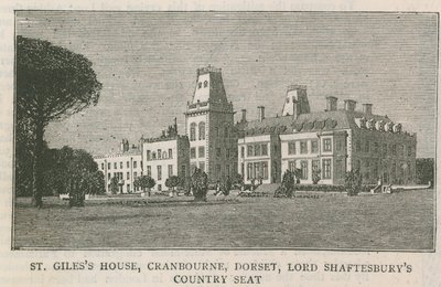 St Giles House, Cranborne, Dorset, siedziba w kraju Lord Shaftesburys autorstwa English School