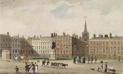 Plac św. Jakuba, 1812 (kolorowa akwatinta) autorstwa English School