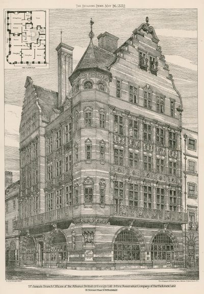 Oddziały St James Alliance British & Foreign Life & Fire Assurance Company of Bartholomew Lane, Londyn autorstwa English School