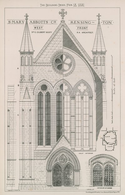 Kościół St Mary Abbots, Kensington autorstwa English School