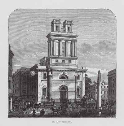St Mary Woolnoth (litografia) autorstwa English School