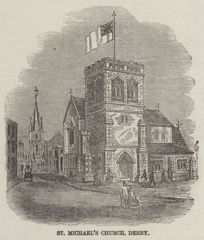 Kościół św. Michała w Derby (rycina) autorstwa English School