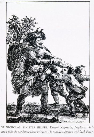 Św. Mikołaj Złowrogi Pomocnik: Knecht Ruprecht, 1784 autorstwa English School