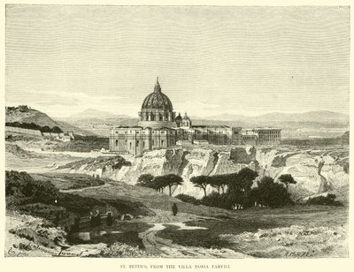 St Peters, z Villa Doria Pamfili autorstwa English School