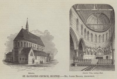 Kościół św. Zbawiciela w Hoxton, pan James Brooks, architekt (grafika) autorstwa English School