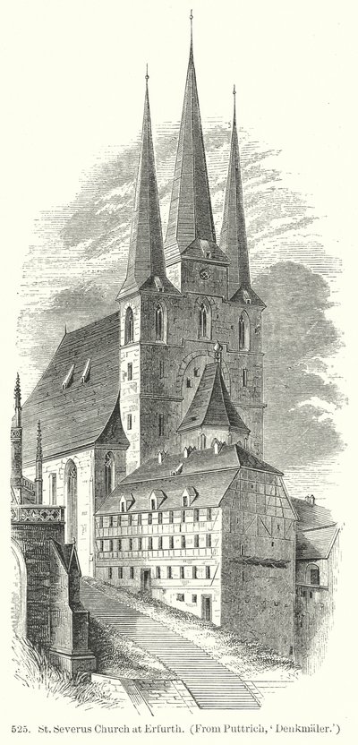 Kościół St Severus w Erfurth (rycina) autorstwa English School