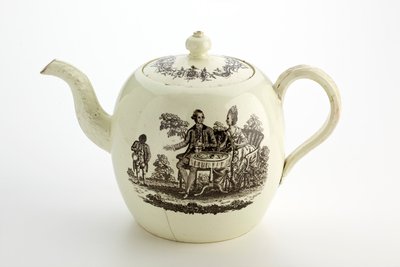 Staffordshire Wedgwood czajniczek, c.1775-85 (kremware) autorstwa English School