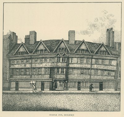 Staple Inn, Holborn (litografia) autorstwa English School