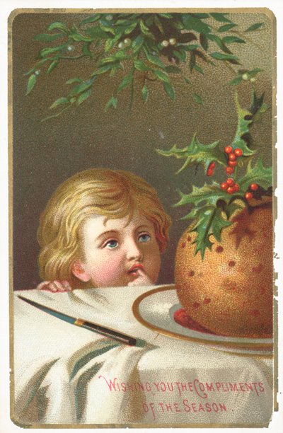 Wpatrując się w Pudding Śliwkowy, Kartka Świąteczna autorstwa English School
