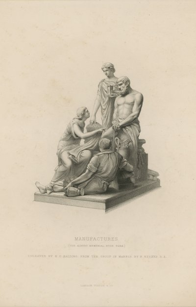 Statua przedstawiająca Manufaktury, która zdobi pomnik Alberta autorstwa English School