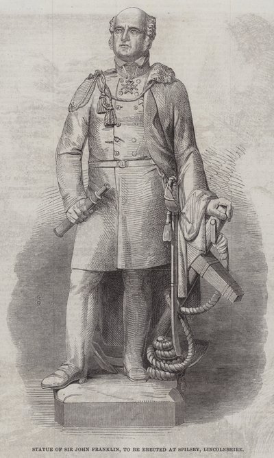 Posąg Sir Johna Franklina, który ma zostać wzniesiony w Spilsby, Lincolnshire (rycina) autorstwa English School